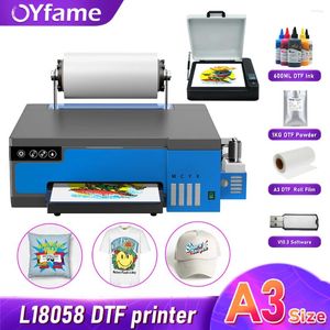 Impresora OYFAME A3 DTF con máquina de transferencia de paquete de horno para impresión XP600 de tela oscura y ligera