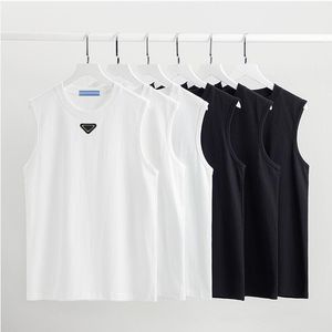 P-ra Fashion Design Hommes Débardeurs Chemise Haute Qualité Designer De Luxe Marque Homme Noir Blanc Gris Foncé 100% Coton Lâche Sport Casual T-shirts Sans Manches T-shirt
