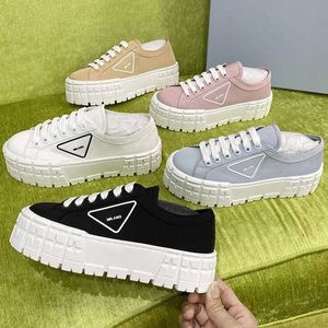 Double roue prades en nylon gabardine baskets prado triangle standard tails semets épais chaussures femmes à lacet lacet