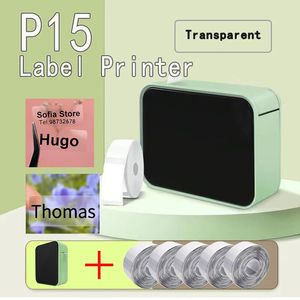 P15 Transparent Étiquette imprimante Mini Machine d'étiquetage Bluetooth sans fil similaire à D110 Nom de lucidité de l'imprimante Handheld Sticker 240430