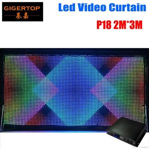Cortina de vídeo LED P18 2M 3M, cortina de visión LED de envío rápido con controlador SD de PC de línea profesional para fondos de DJ LCD Display3395