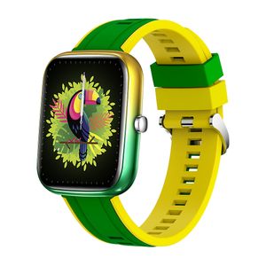 P8 montres intelligentes sport multifonctionnel fréquence cardiaque podomètre étanche plein écran bracelet en Silicone vert montre pour hommes