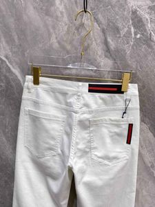 PAA Designer luxe pantalons pour hommes pantalons d'affaires 2024 décontracté lavage coton marque de mode logo blanc pantalon droit vêtements en gros printemps été