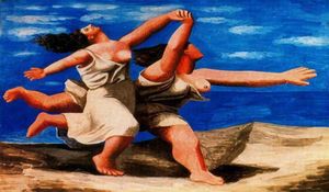 Pablo Picasso Peinture à l'huile classique Deux femmes courant sur la plage La course 100 faite à la main par un peintre expérimenté sur toile Pica7946579066
