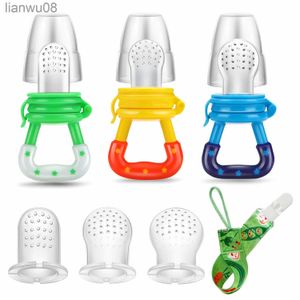 Silicone Baby Pacifier with Fresh Food & Vegetable Nibbler Feeder - Teething Soother with Cover
