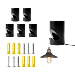 Swag Crochets pour plafond Plug de suspension en aluminium en aluminium Pendre Light Black Hook Câble Corde Corde Cordon Drywall Chandelier Organizer 5 mm Kit en gros en gros