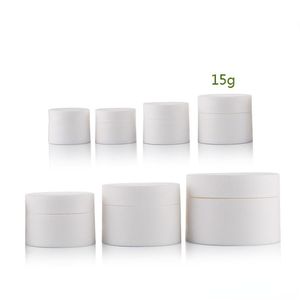 Bouteilles d'emballage de haute qualité 15g 30g 50g, pots de crème cosmétique en plastique blanc avec couvercle, récipient vide pour Lotion Batom, échantillon