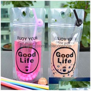Packing Bags 50Pcs 450Ml500Ml Good Life High Clear Summer Portable Beverage Bag Cold Beer Milk Bar Fruit Juice Coffee Drinking Facto Dh0Ay