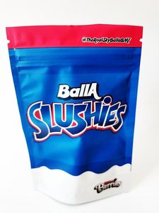 Sacs d'emballage Balla Slushies Square Stand Up Sac à dos Boyz Mylar 3.5 Pastic Zip Lock Emballage Soft Touch Matériau Blanc Bubblegum Ge Oto09