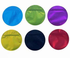 Sacs d'emballage Blank Plain Irregar Round Shaped Plastic Packaging Die Cut With Zipper Aluminium Foil Smell Proof 3.5G Mylar Bag Drop Del Otgq1