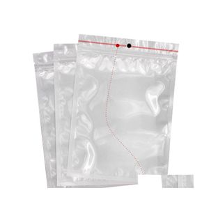 Sacs d'emballage Petit emballage en plastique blanc clair à fermeture à glissière avec fermeture à glissière auto-scellante transparente K Poly sac d'emballage trou de suspension goutte livraison otzmd