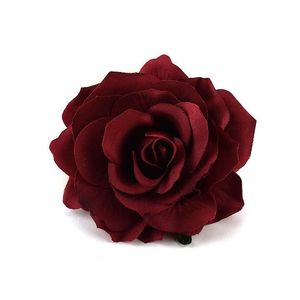 Sacs d'emballage En Gros 10Cm Grand Artificiel Bourgogne Rose Têtes De Fleurs En Soie Pour La Décoration De Mariage Diy Guirlande Cadeau Boîte Scrapbooking Ot52V