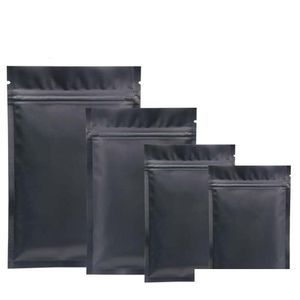 Sacs d'emballage en gros sac à fermeture éclair en aluminium Mylar noir pour le stockage des aliments à long terme et la protection des objets de collection deux côtés colorés Otic8