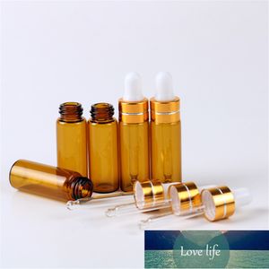 Botellas de embalaje de 3/5 ml, subbotellas cuentagotas reutilizables portátiles para aceite esencial, tubo de vidrio, viaje de plástico