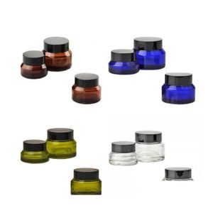 Bouteilles d'emballage Pot en verre de haute qualité Crème ronde Pots cosmétiques Bouteille à main 15G30G50G avec couvercle UV PP Inner Er Drop Livraison d'Otarb