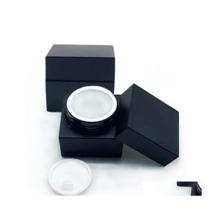 Bouteilles d'emballage Bocaux de vernis à ongles en gel noir mat 5Ml Bouteille de crème acrylique carrée Vide 5G Pot cosmétique pour goutte de poudre de colle peinte Otfps