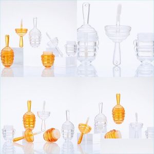 Botellas de embalaje Mini nido de abeja Tubo de brillo de labios Plástico Dos colores Miel transparente Lindo Vacío Claro Contenedor de brillo de labios Lápiz labial Orga Dhdmb