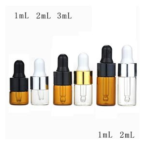 Bouteilles d'emballage en gros L Mini flacon compte-gouttes vide portable aromathérapie huile essentielle avec oeil en verre ambre et couleurs claires goutte D Dhn4V