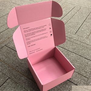 Boîtes d'emballage personnalisées Voir impression de logo détaillée Boîte en carton ondulé rose Impression couleur Verrouillage Mailer Emballage Mailing Drop Delivery 2021 Off Dhsqr