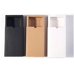 Boîtes d'emballage en gros noir kraft papier cadeau boîte blanc emballage carton mariage bébé douche cookie délicat der drop livraison O Otuna
