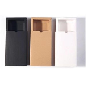 Boîtes d'emballage en gros noir kraft papier cadeau boîte blanc emballage carton mariage bébé douche cookie délicat der drop livraison o otfgi