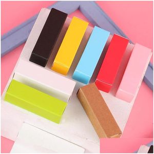 Boîtes d'emballage en gros Colorf Lipstick Box Balm à lèvres Kraft Cosmetic Nail Polonage Cadeau pour les cadeaux d'anniversaire de mariage Drop 0MV DH0MV