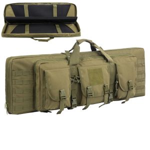 Emballe 32 38 42 pouces Double Rifle Case Bag Tactical Gun Gun Case Rifle Pistol Sac Long Gun Gun Sac pour Hunting Range Sports Transport