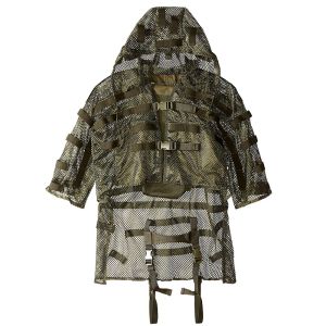 Emporte des vêtements de ghillie tactique en nylon en nylon avec une poche de poche extérieure de chasse extérieur