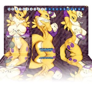 Pads Digimon Playmat Renamon DTCG CCG Board Game Duel Trading Game Game Anime Mouse Pad Custom Desk Desk Mat Gaming Accessoires