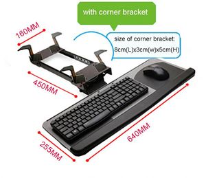 Pads LK06AD Support de clavier ergonomique coulissant inclinable de taille XL avec deux tapis de souris pour support de plateau de clavier de bureau d'ordinateur