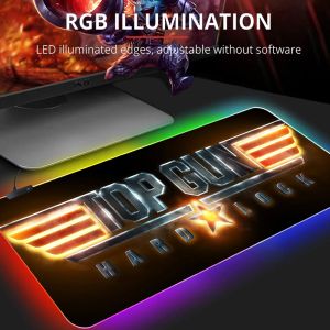 Pads Top Gun Maverick PC Gaming RGB Mouse Pad Gamer Mauusepad Desk Mat Gamers Accessoires Rug Varmilo MICE KEVEYBORS OFFICIEL