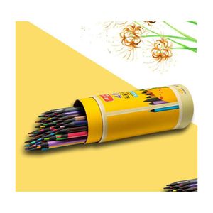 Stylos de peinture 12/18/24/36/48 couleurs crayon aquarelle en bois dureté du plomb HB crayons de couleur professionnels fournitures de bureau école d'art Dhuij
