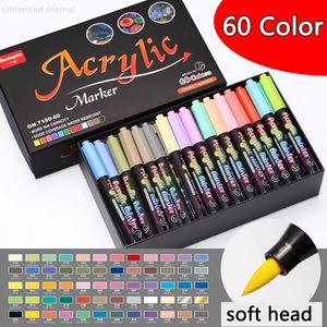 Painting Pens 4860 Color Acrylic Markers Pen ink Painting Art Supplies Children Stationery Office Student Supplies Cute Gel Pen Pencil kawaii 230710