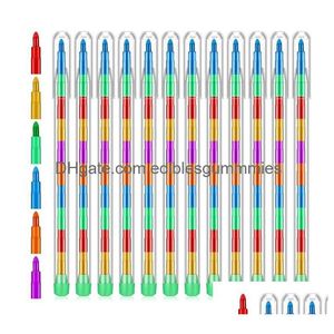 Stylos de peinture en gros stylo empilable Buildable Rainbow Crayon Noël Pâques Fête d'anniversaire Faveur Goodies Sac Remplisseurs Drop Delive Dhhqc