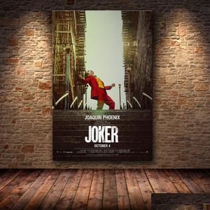Fournitures de peinture Joaquin Phoenix affiche imprime Joker film Dc Comic Art toile peinture à l'huile mur photos pour salon maison déco Dhz37