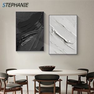 Pinturas Pósteres abstractos en blanco y negro, impresiones en lienzo nórdico, pinturas artísticas de textura minimalista para sala de estar, decoración de pared estética, imágenes 231110