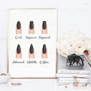 Paintings Acrylic Nail Shapes Beauty Salon Decor Fashion Posters And Prints Makeup Gifts Type Guide Art Canvas Painting PicturesPaintings