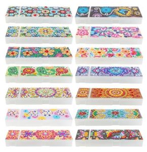 Peintures DIY Spécial En Forme De Diamant Peinture Crayon Cas 2 Grilles Papeterie Boîte De Rangement Bijoux Mandala Embroide Enfants Giftr16584499