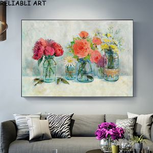 Peintures Frais Vase et Fleur Toile Peinture Style Nordique Affiches Imprime Mur Art Photos pour Salon Maison Chambre Décor No Frame 230701