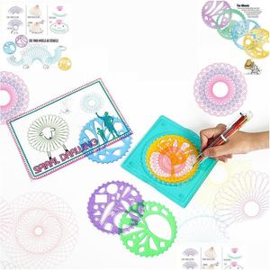 Peintures drôles engrenages de verrouillage roues spirographe Ding jouets ensemble jouet éducatif créatif pour enfants peinture enfants livraison directe Otqzv