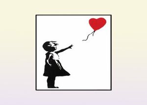 Peintures Fille avec ballon rouge Banksy Graffiti Art Toile Peinture Noir et Blanc Affiche murale pour salon Décor à la maison Cuadros1060876