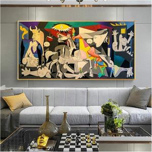 Peintures Guernica par Picasso Reproductions sur toile Célèbres affiches d'art mural et impressions photos décor à la maison livraison directe jardin arts C Dh7Vy