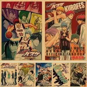 Peintures Japonais Classique Anime Kuroko Basketball Rétro Style Kraft Papier Affiche Maison Chambre Décoration Imprime Mur Art Autocollants 4K HD