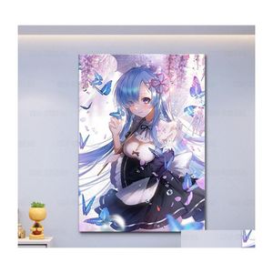 Peintures Re Zero Rem Japon Classique One Piece Mur Art Toile Peinture Nordique Affiche Imprimer Hd Photos Salon Filles Chambre Décor Drop Dhrub