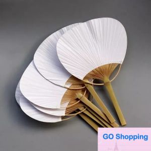 Paipai Bambu Pure White Bamboo Decoration Decoration Many en blanco Calligraphy Pintura Fan Fan de verano