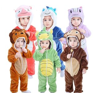 Pajamas 0-4Y Kigurumi Kids Pajamas Zipper Lion Dinosaur Monkey Anime Cosplay Costume Winter Flannel Toddler Boy Pyjama Baby Girl Onesie 231202
