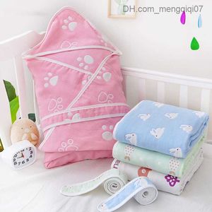 Pyjamas dessin animé sac à capuche sac de couchage de six couches en coton coton bébé sac de couchage bébé serviette de bain bébé serviette de bain bébé sac de couchage bébé z230811