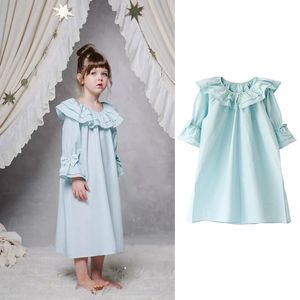 Pigiama Cute Children Girl's Lolita Dress Mint Green Ruffle Camicie da notte Vintage Toddler Camicia da notte per bambini Sleepshirts Princess Sleepwear 230711