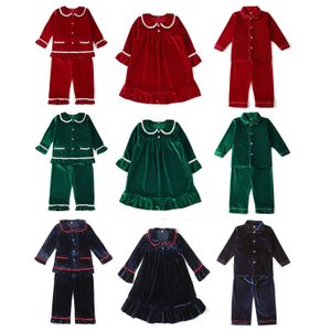 Pajamas Family Matching Sibling Kids Clothes Velvet Red Baby Girls Boys Christmas Pyjamas 2 Pieces Pjs Children Pajamas Set 230310