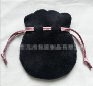 Sachets de tissu de créateur d'origine pour sacs bijoux blancs noirs en daim noir schonche de squelle de charmes bracelets pochettes personnalisées